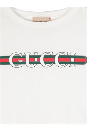 tshirt in cotone bianco GUCCI KIDS | 561651XJGPI9214